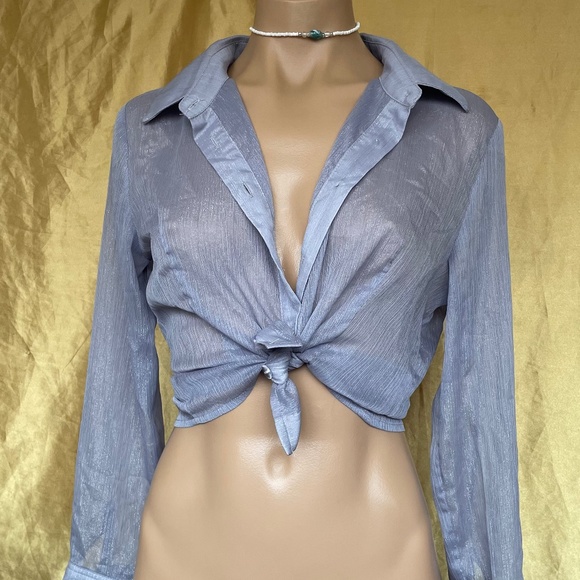 Cry baby Tops - Cr y Baby sparkly sheer button down